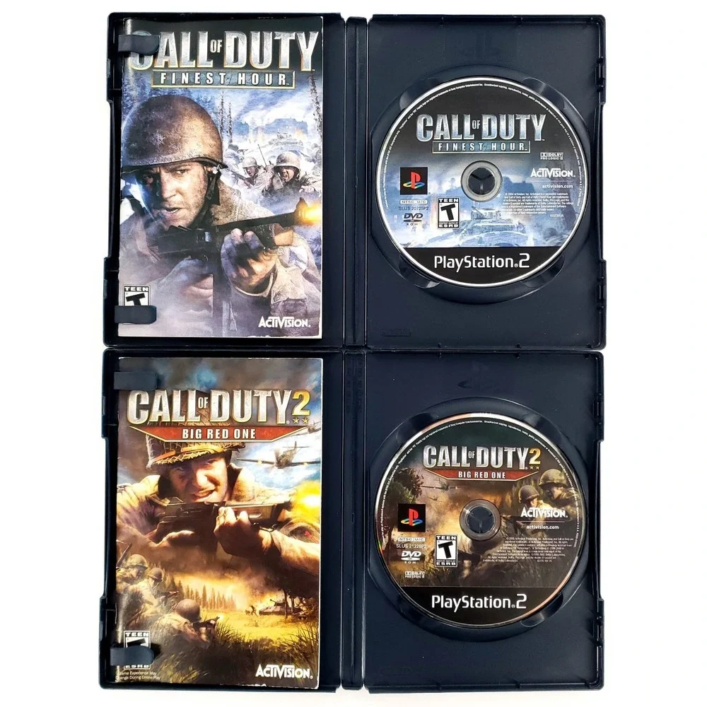 Call of Duty: Finest Hour & COD 2: Big Red One Sony PlayStation 2 Complete Works
